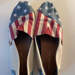 American flag print slip on shoes
